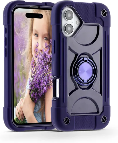 Miniatura 9 de MARKILL Funda compatible con iPhone 15 de 6.1 pulgadas con soporte integrado, [grado militar resistente de cuerpo completo] protección contra Rosa