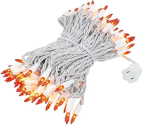 Miniatura 9 de Novelty Lights - Cadena de 100 mini luces incandescentes con bulbo, 50 pies, espaciadas cada 6 pulgadas, con cable blanco, con certificación UL