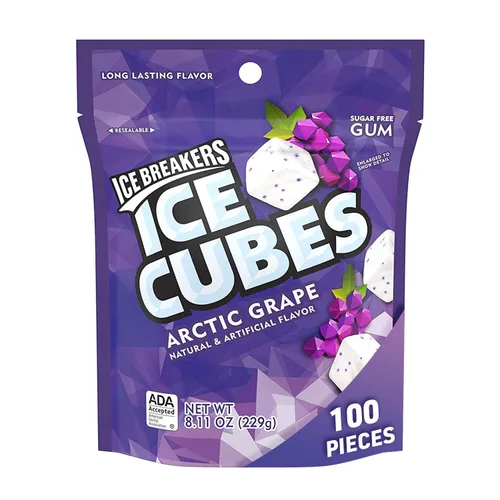 Miniatura 5 de ICE BREAKERS Ice Cubes - Botellas de goma de mascar sin azúcar y canela (6 unidades, 40 piezas) y Ice Breakers Ice Cubes Arctic Grape sin azúcar