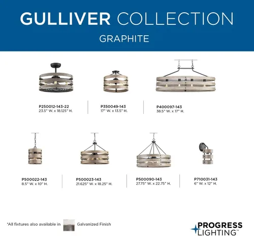 Miniatura 8 de Colección Gulliver - Lámpara colgante costera de 1 luz en grafito