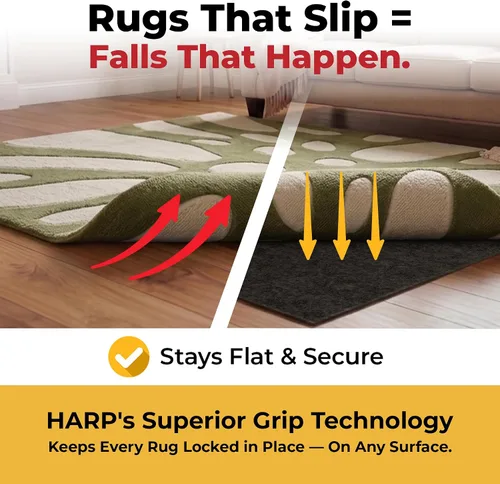Miniatura 2 de Hold-a-Rug Plush 5' x 8' Antideslizante, Base Antideslizante para Alfombra, Agarre Reversible, ¼ de Grosor, Segura para Todos los Pisos y Alfombras