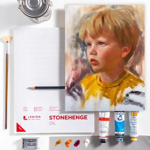 Miniatura 4 de Stonehenge Aceite 11.29 oz 9x12 Almohadilla Blanca, 12 Hojas