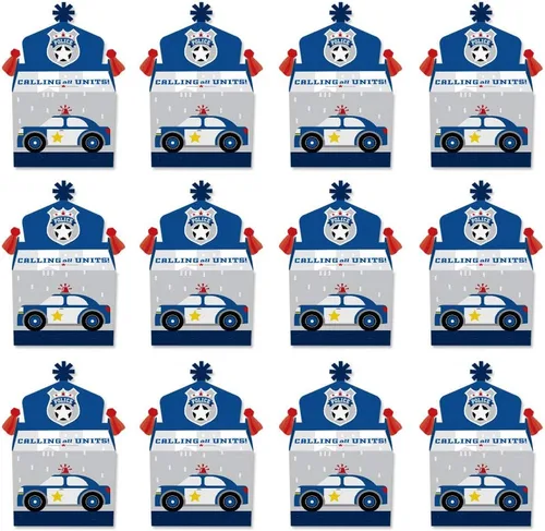 Miniatura 4 de Big Dot of Happiness Calling All Units - Caja de regalo de policía para fiestas de cumpleaños o baby shower, juego de 12