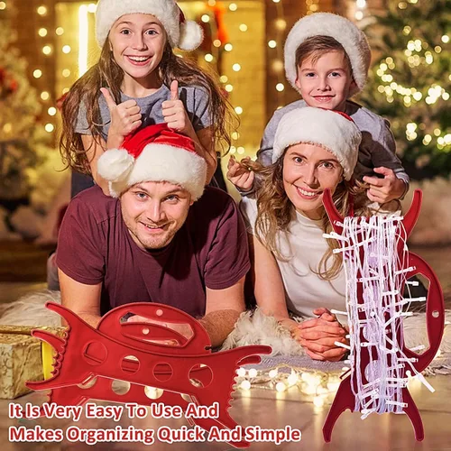 Miniatura 7 de 8PCS Organizador de Luces de Navidad Almacenamiento de Luces de Vacaciones Rojo Organizador de Luces de Propósito General Bobina de Luces de Navidad