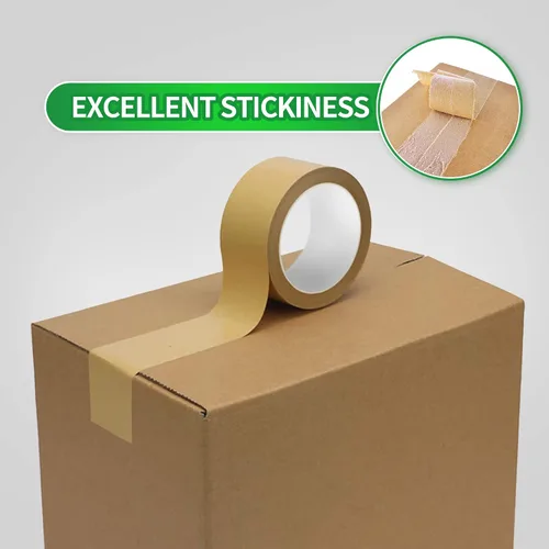 Miniatura 6 de TAPEBEAR Cinta de papel kraft ecológica, cinta de papel kraft biodegradable, cinta de embalaje writable reciclable, superficie sin revestimiento