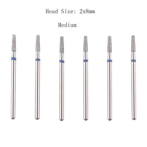 Miniatura 2 de Juego de brocas de cutícula de barril cónico con funda, 6 brocas de diamante profesional para preparación de uñas, herramienta eléctrica de uñas