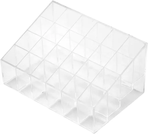 Miniatura 7 de Organizador de lápiz labial con 24 ranuras para cajón, organizador de brillo de labios acrílico transparente, estuche de exhibición de esmalte