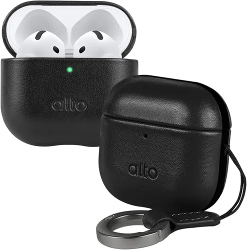 Miniatura 11 de alto Funda de Cuero Italiano Compatible con AirPods Pro 2ª Generación 2022 Mujeres Hombres Carcasa Rígida Protectora Soporta Carga Inalámbrica LED