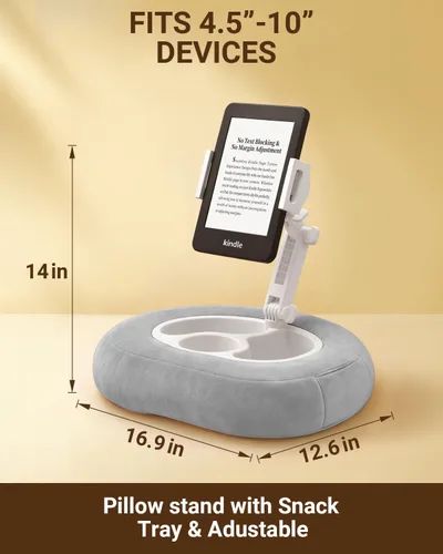 Miniatura 7 de Soporte de almohada Kindle para cama, soporte ajustable para tableta y teléfono para iPad, Kindle, sofá, soporte para aperitivos y bebidas, 50