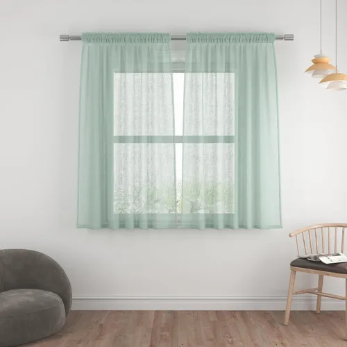 Miniatura 30 de UPOPO Paneles de Cortina Beige Pequeños Cortinas Transparentes de Gasa de 16 Pulgadas de Largo Cortinas de Cocina de Voile con Textura de Lino