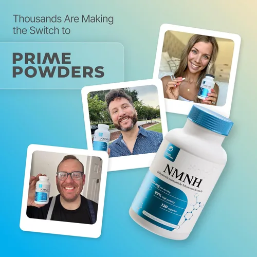 Miniatura 5 de Prime Powders NMNH: Dihydronicotinamide Mononucleótido (120 Cápsulas) Suplemento NR NAD Apoyo NAD+
