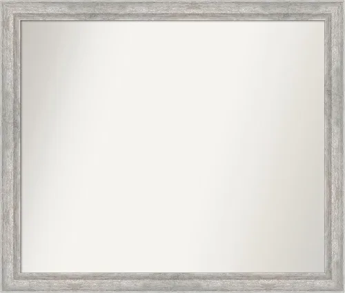 Miniatura 479 de Amanti Art Espejo de baño plateado para sobre fregadero, 23 x 23 pulgadas, espejo cuadrado plateado en ángulo, marco de madera moderno medio, se