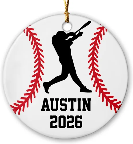 Miniatura 16 de Adorno de Navidad de bádminton 2024, adorno personalizado de jugador de bádminton con nombre y año, regalo personalizado de recuerdo de cerámica