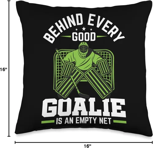 Miniatura 4 de Ice Hockey Gifts for Players Fans Coaches Coaches Máscara de portero, traje de jugador para almohada de portero de hockey sobre hielo, 16 x 16