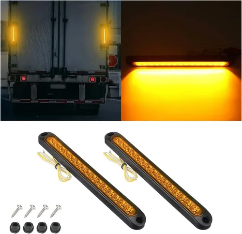 BESULEN 15 luces LED traseras de freno de remolque, 2 tiras de freno de automóvil de 10 pulgadas, montaje impermeable, luces traseras de freno de