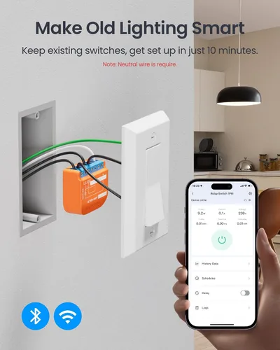 Miniatura 3 de SwitchBot Interruptor de relé inteligente (interruptor de relé 1PM US)