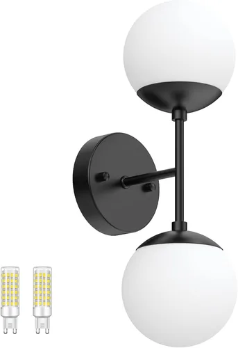 Miniatura 10 de Tipace Aplique de pared dorado 1 luz, aplique de pared globo moderno de mediados de siglo, lámpara de pared dorada para restaurante, sala de estar