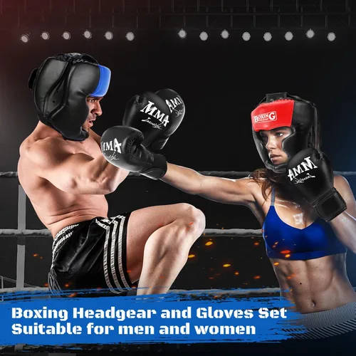 Miniatura 6 de YORWHIN Sparring Head Guard with Gloves - Boxing Safety Headgear for MMA, Kickboxing, Muay Thai & Boxing - Adult & Kids
