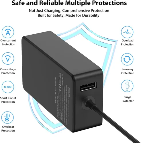 Miniatura 3 de Cargador Surface Pro de 65 W para Microsoft Surface Pro Charger 10,9, 8, 7+, 7, 6, 5, 4, 3, X, Windows Surface Laptop 5, 4, 3, 2, 1, Studio Surface