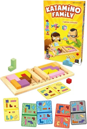 Katamino Family | Juego de rompecabezas de madera para niños y padres | Juegos de mesa educativos para niños pequeños y niños de todos los niveles |
