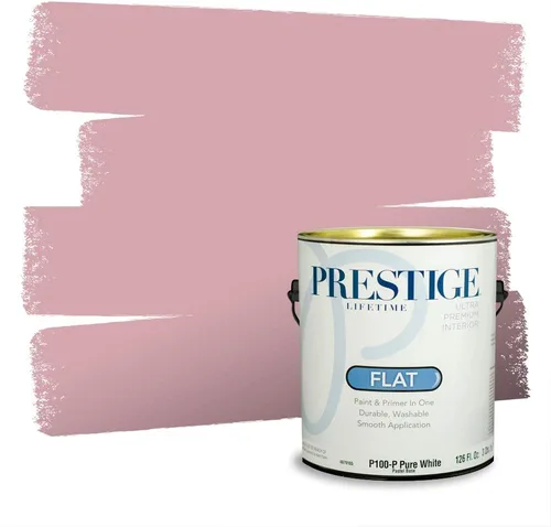 Miniatura 495 de Prestige Paints Pintura exterior e imprimación en uno, 1 galón, plano, coincidencia comparable de Valspar* Amber Rose*