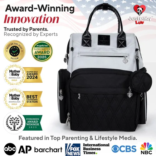 Miniatura 5 de Mochila galardonada para pañales para bebé con cambiador – Bolsa de pañales impermeable multifunción grande, bolsillos para biberones, organizador