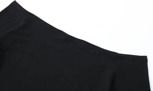 Miniatura 5 de OThread & Co. Blusa corta de manga corta con hombros descubiertos para mujer, cómoda, básica, con capa elástica