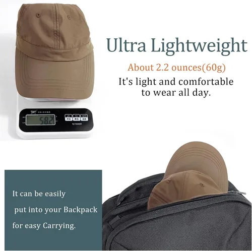 Miniatura 25 de Gorra de béisbol impermeable para hombre, sombrero de lluvia plegable para correr al aire libre, sombrero de pesca solar