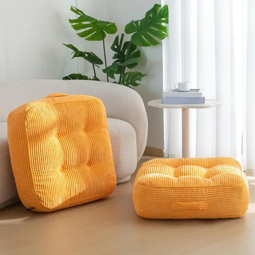 Miniatura 41 de HIGOGOGO Cojín de suelo para adultos, cojín de meditación, grande y redondo, funda de pana copetuda, para sala de estar o yoga, 22 x 22 pulgadas