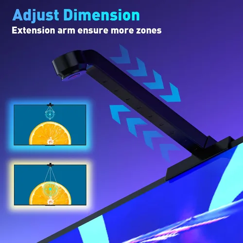 Miniatura 2 de MIHEAL Retroiluminación LED para TV con sensor AR, tira de luces RGB de 12.4 pies para PC de 32 a 60 pulgadas, TV y monitor, luces de TV