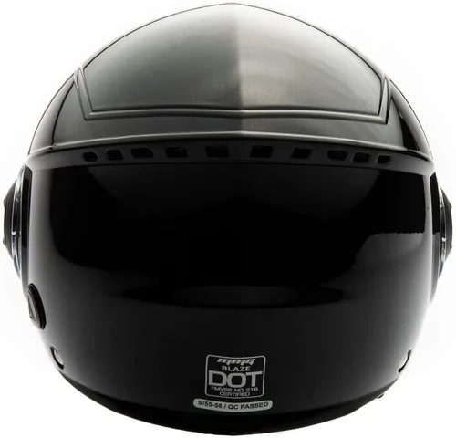 Miniatura 4 de Casco con cara descubierta para motocicleta Scooter, con visor DOT práctico que se puede levantar, XL, Negro (Shiny Black)