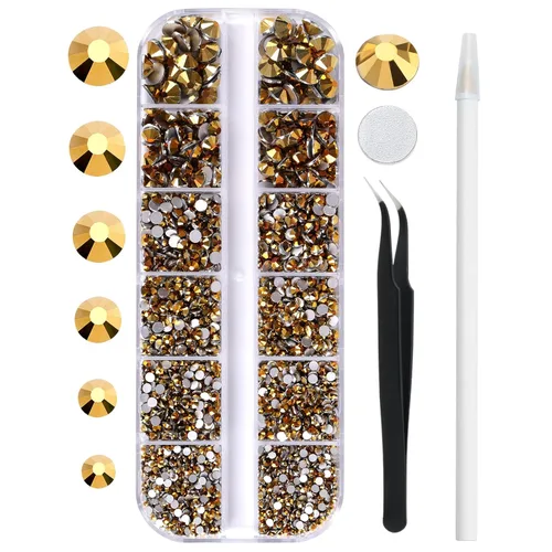 Miniatura 12 de 3820 diamantes de imitación de parte trasera plana aguamarina para deslumbrar, kit de diamantes de imitación pequeños de 0.079 a 0.236 pulgadas