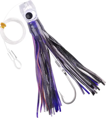 Miniatura 9 de Señuelos de arrastre de agua salada, señuelos de pesca de 6/9 pulgadas en alta mar para atún Marlin Mahi Wahoo Cebo de pesca en mar profundo, Mezcla