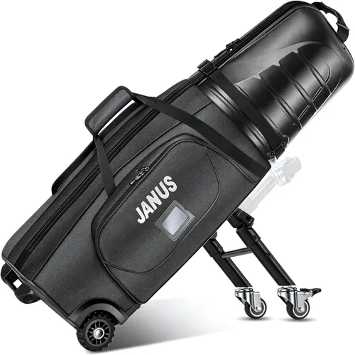 Miniatura 8 de JANUS Golf Travel Bag Hard Case with Foldable Support Legs, Hands-Free Golf Club Travel Bag with 360° Spinner Wheels, ABS Hard Shell, Foldable