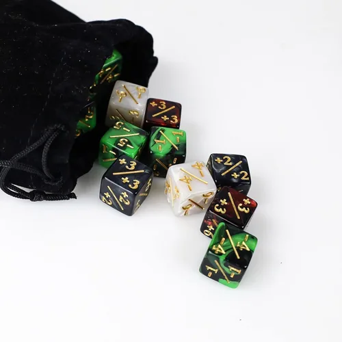 Miniatura 4 de Juego de 48 dados MTG para contadores de fichas, Magic The Gathering Glitter Sparkle Loyalty Cube, Starry Marble D6 compatible con MTG, CCG