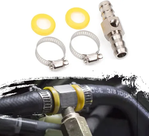 Miniatura 8 de BARTOO 1/2 "línea de combustible presión de combustible con púas bloqueo T adaptador incluye abrazaderas