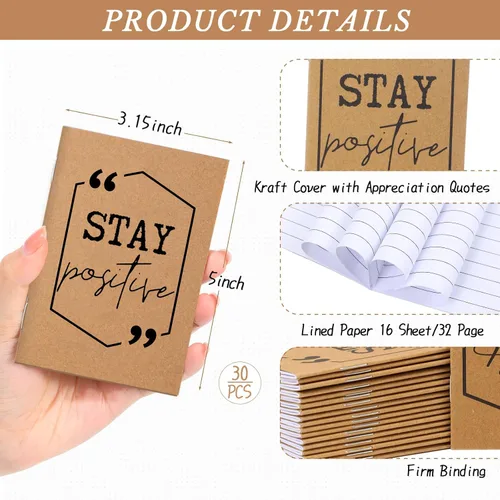 Miniatura 2 de Fulmoon - 30 cuadernos pequeños inspiradores a granel, cuadernos de bolsillo motivacionales para mujeres, regalos de afirmación de profesores, a
