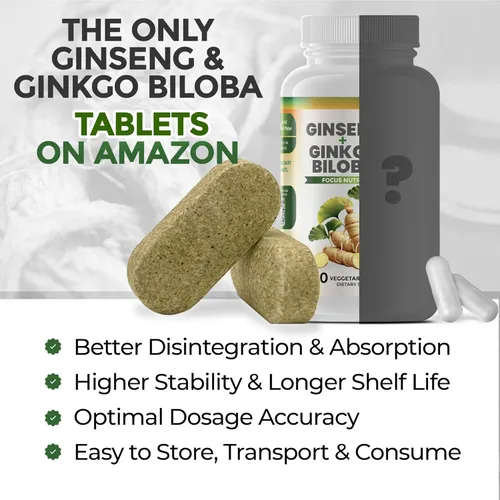 Miniatura 8 de GreeNatr - Tabletas de ginseng y ginkgo biloba - Súper alimento superior no transgénico/vegetariano – Potenciador de energía y activador cerebral
