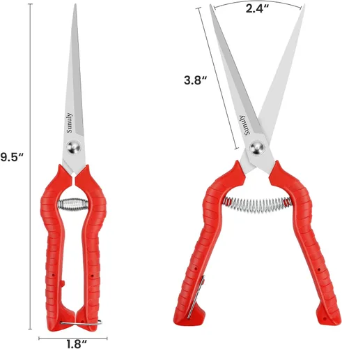 Miniatura 3 de Tijeras de podar extralargas, podadoras manuales de jardinería con cuchillas de acero inoxidable, tijeras de jardín para arreglar flores, recortar