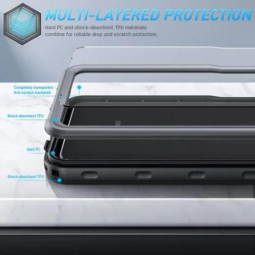 Miniatura 3 de Funda impermeable para Samsung S21, a prueba de polvo, a prueba de golpes, IP68, con protector de pantalla, funda protectora de cuerpo completo