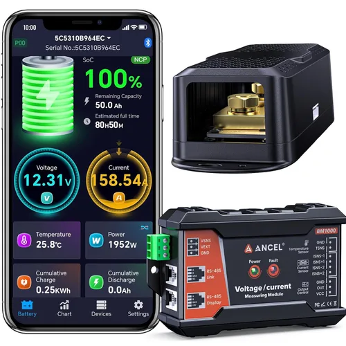 Miniatura 11 de ANCEL BM300 Monitor de batería de 12 V, voltímetro automotriz Bluetooth 4.0 con carga, prueba del sistema de arranque y alarma, compatible