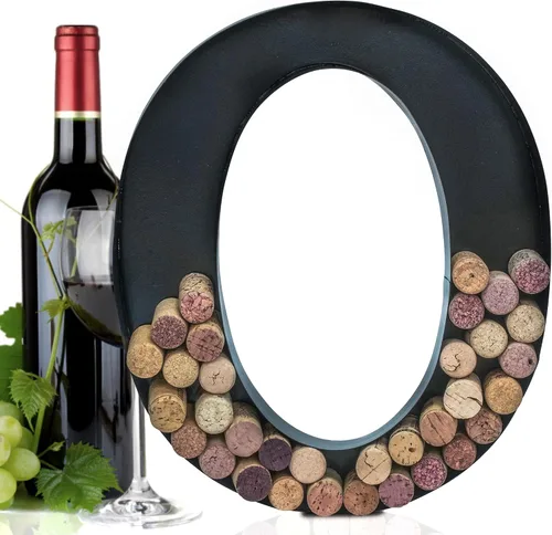 Miniatura 22 de Made Easy Kit Letra de metal para corchos de vino, monograma para atesorar recuerdos y soporte con kit de montaje en pared gratuito A-Z