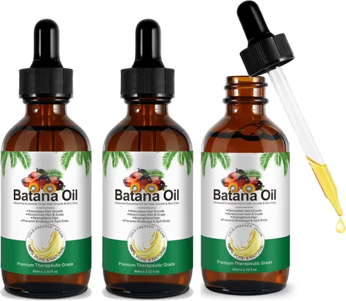 Paquete de 3 aceites de batana para el crecimiento del cabello, puro y natural para cabello dañado, hidratación y reparación de cuidado de la piel