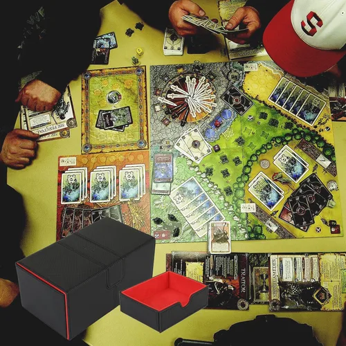 Miniatura 7 de AEGIS GUARDIAN - Caja de cartas para MTG con 3 bandejas, caja de cubierta Commander con capacidad para más de 200 cartas de doble manga, piel 37/37