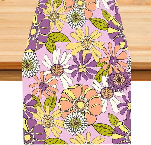 Miniatura 67 de Camino de mesa con estampado de piel de vaca, lino y algodón, rústico, estilo occidental, color negro, marrón, piel de vaca, para decoración
