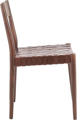 Miniatura 10 de SAFAVIEH Home Collection DCH1201C-SET2 - Silla de comedor de cuero tejido para sala de estar, color negro y natural