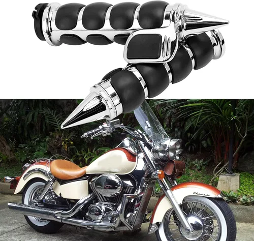 Miniatura 11 de Par de empuñaduras negras de 1" para extremos de manillar de motocicleta para Cruisers, Harley, Yamaha, Suzuki
