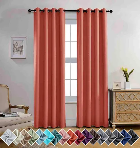 Miniatura 36 de Miuco paneles de cortina de oscurecimiento con arandelas, cortinas opacas con textura para salón, juego de 2