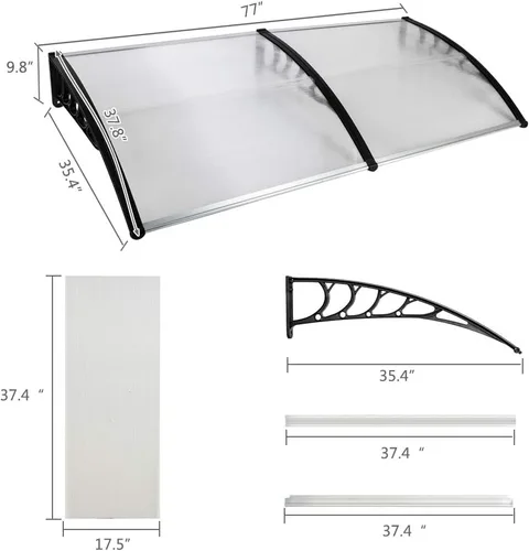 Miniatura 7 de Toldo exterior para ventana, toldos para puertas de entrada, toldo para puerta de entrada, toldo para patio al aire libre, toldo para puerta