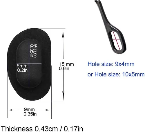 Almohadillas de nariz para lentes de sol, 0.591 in, 2 pares de piezas de vidrio a presión, antideslizantes, silicona suave para anteojos (pequeño)